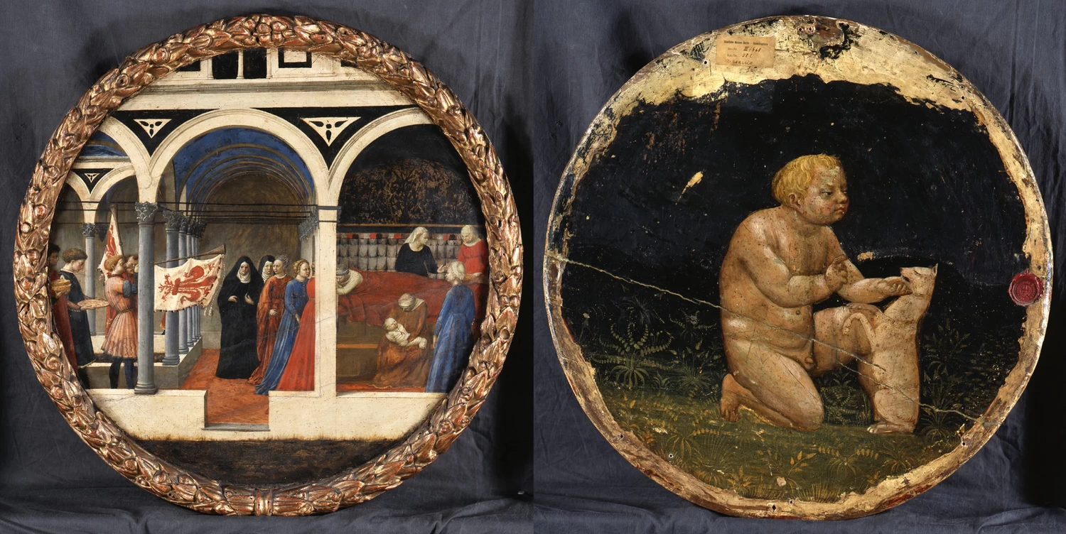 Desco da parto - Gemaldegalerie, Berlino, fronte e retro